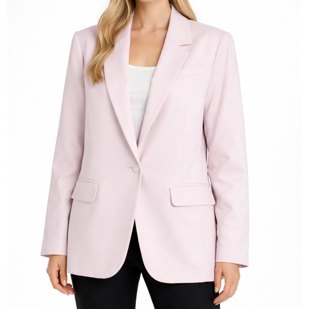 Abercrombie & Fitch Oversized Blazer Minimalist Modern Work Jacket, Light Pink